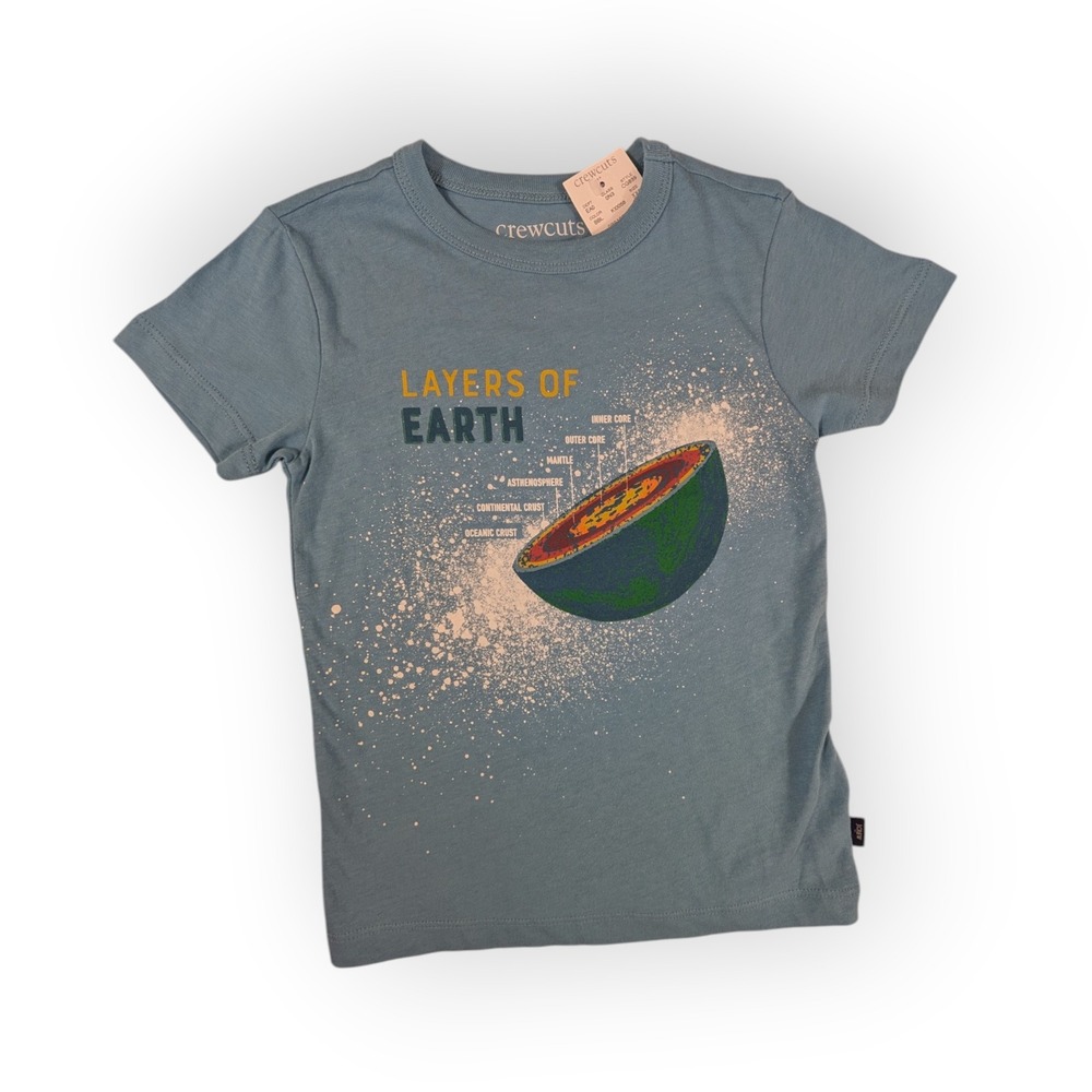 Crewcuts Boys Layers of Earth Science Graphic Tee Blue XXS 2-3 CG839